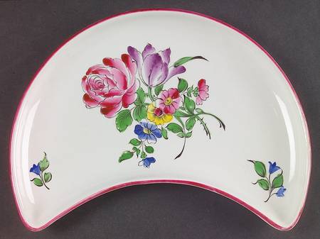 Old Strasbourg (Off White Background) Crescent Salad Plate