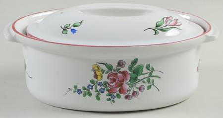 Old Strasbourg (Off White Background) 1 Quart Oval Covered Casserole