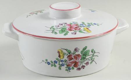 Old Strasbourg (Off White Background) 1 Qt Round Covered Casserole