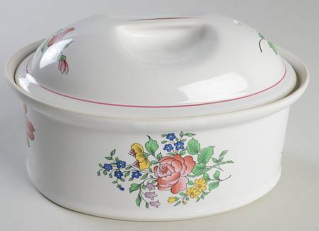 Old Strasbourg (Off White Background) 1 Quart Oval Covered Casserole