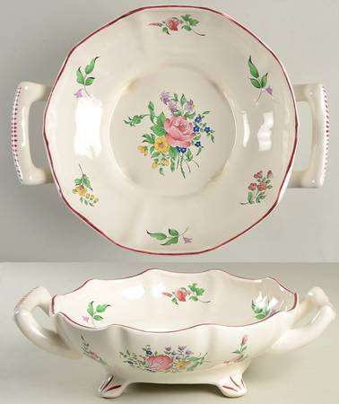 Old Strasbourg (Off White Background) Large Handled Fruit Bowl