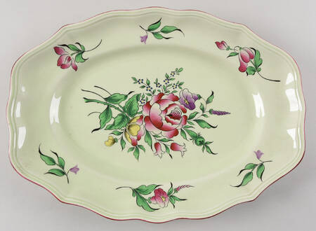 Old Strasbourg (Green Background) 14" Oval Serving Platter