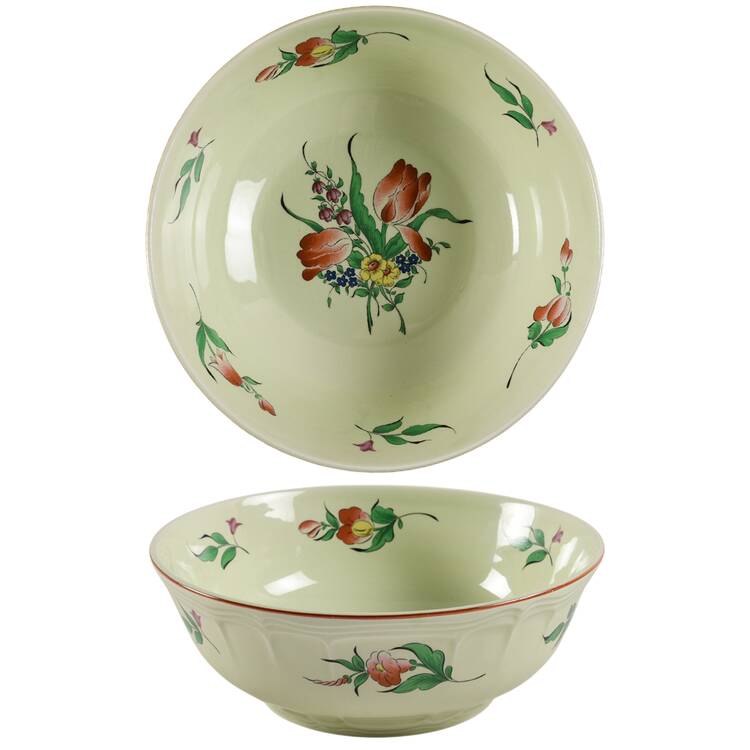 Old Strasbourg (Green Background) 10" Large Salad Serving Bowl