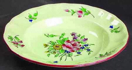 Old Strasbourg (Green Background) Large Rim Soup Bowl