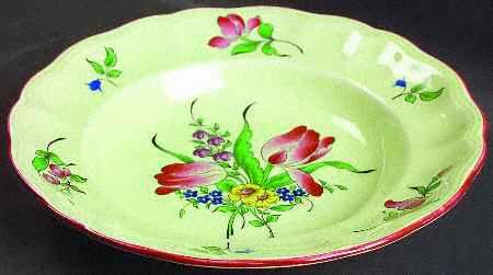 Old Strasbourg (Green Background) Large Rim Soup Bowl