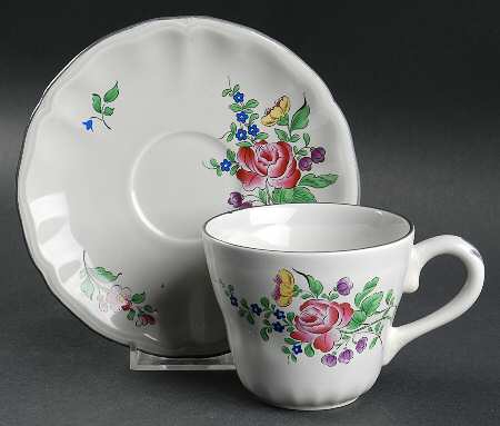 Old Strasbourg Flat Cup & Saucer Set