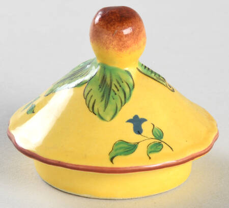 Old Strasbourg (Yellow Background, Roses) Lid for Sugar Bowl