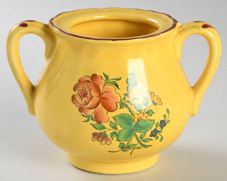 Old Strasbourg (Yellow Background, Roses) Sugar Bowl No Lid