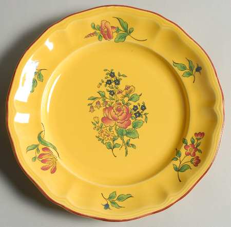 Old Strasbourg (Yellow Background, Roses) Salad Plate