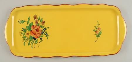 Old Strasbourg (Yellow Background, Roses) Large Sandwich Tray