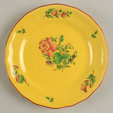 Old Strasbourg (Yellow Background, Roses) Bread & Butter Plate