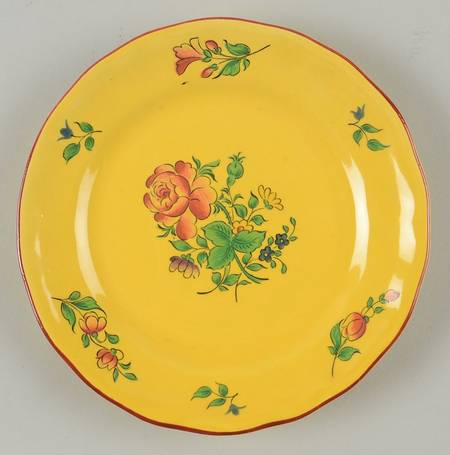 Old Strasbourg (Yellow Background, Roses) Bread & Butter Plate