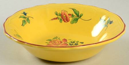 Old Strasbourg (Yellow Background, Roses) Coupe Cereal Bowl