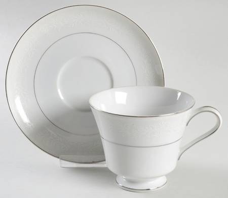 Alencon Footed Cup & Saucer Set
