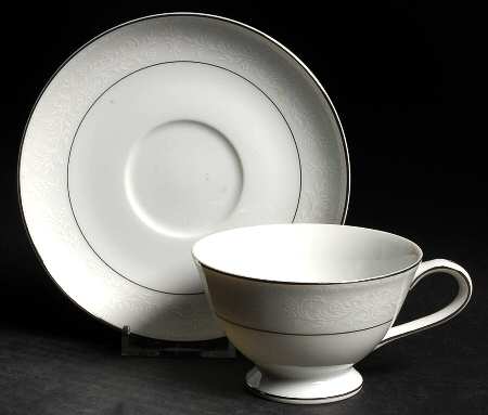 Alencon Footed Cup & Saucer Set