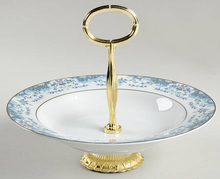 Blue Madeira 6"-7" Handled Footed Nut Dish HC