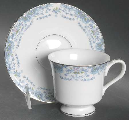 Blue Madeira Footed Cup & Saucer Set