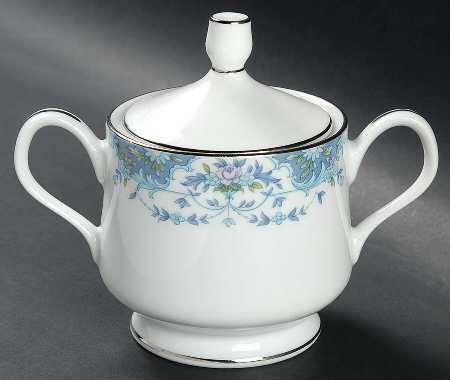 Blue Madeira Sugar Bowl & Lid