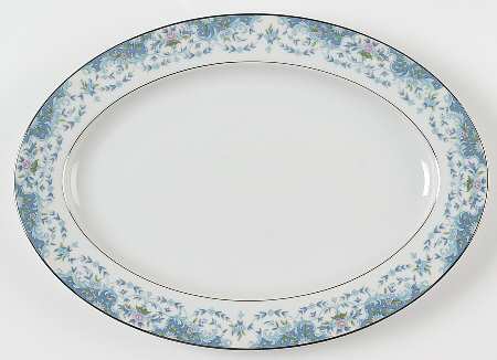 Blue Madeira 14" Oval Serving Platter
