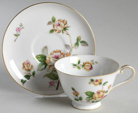 Golden Rose Footed Cup & Saucer Set