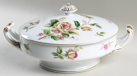 Golden Rose Round Covered Vegetable