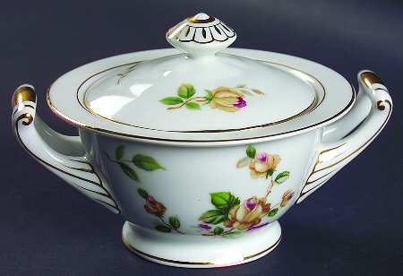 Golden Rose Sugar Bowl & Lid