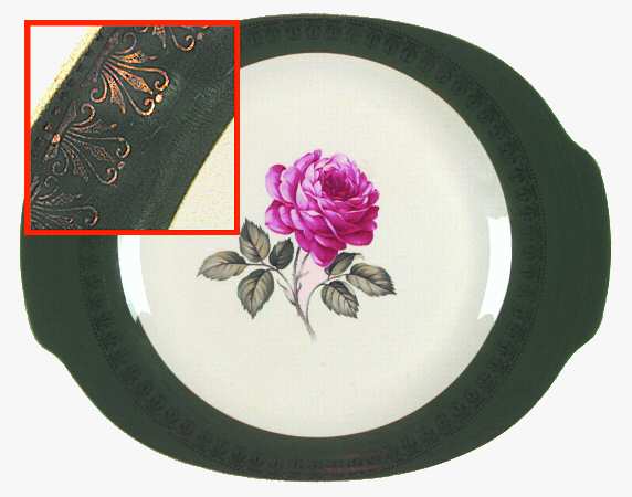 American Beauty Rose Handled Cake Plate