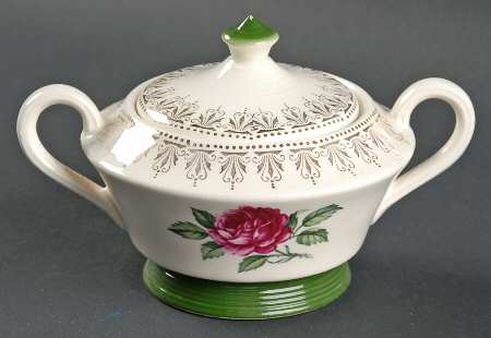 American Beauty Rose Sugar Bowl & Lid