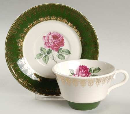 American Beauty Rose Footed Cup & Saucer Set