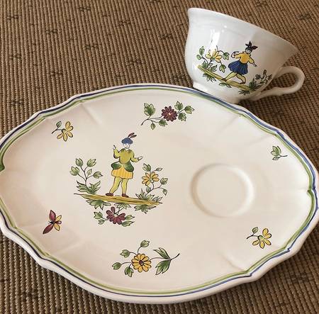 Moustiers Snack Plate & Cup Set