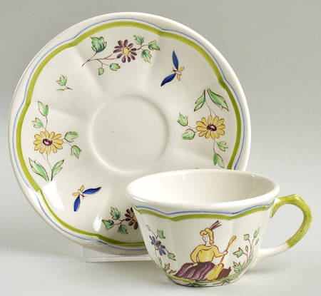 Moustiers Flat Cup & Saucer Set