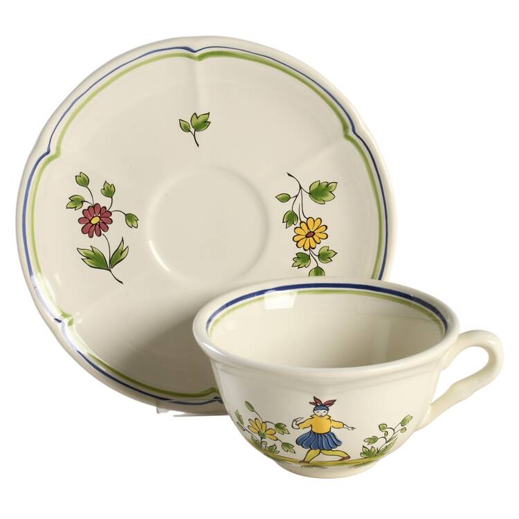 Moustiers Flat Cup & Saucer Set