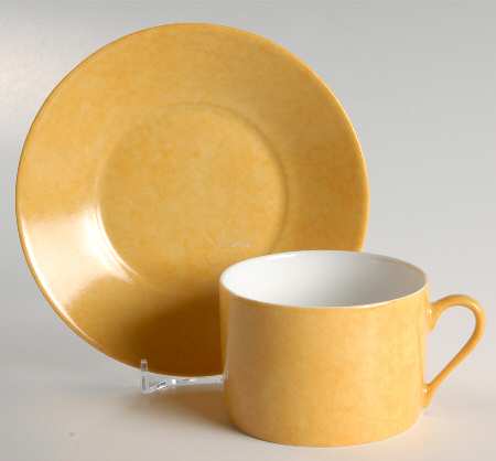 Mouchete Yellow Flat Cup & Saucer Set