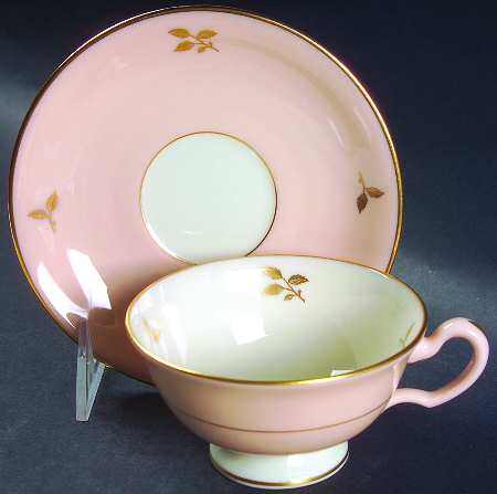 Rhodora Pink Footed Cup & Saucer Set