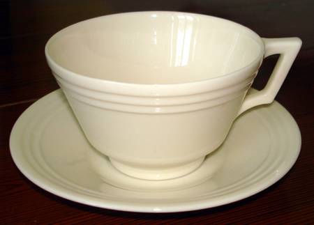 Three Step White Footed Cup & Saucer Set