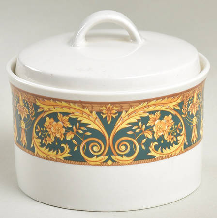 Valetta Green Sugar Bowl & Lid