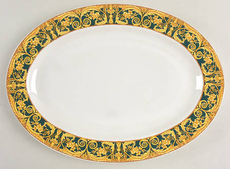 Valetta Green 14" Oval Serving Platter