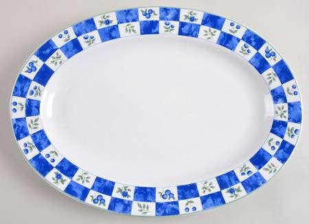 Blue Berry 14" Oval Serving Platter