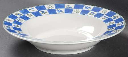 Blue Berry Rim Soup Bowl