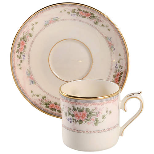 Southampton Gardens Flat Demitasse Cup & Saucer Set