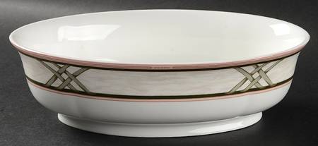 Simply Tulips Verdegris 9" Oval Vegetable Bowl