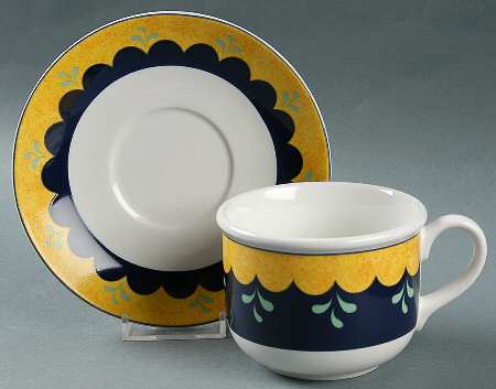 Bedazzle Citrine Flat Cup & Saucer Set
