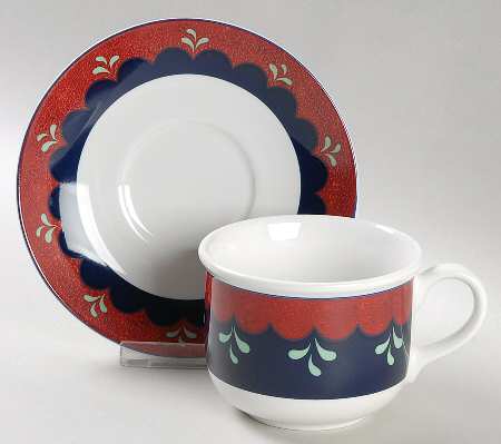 Bedazzle Ruby Flat Cup & Saucer Set
