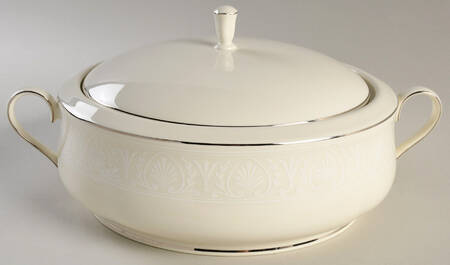 Courtyard Platinum Round Covered Vegetable by Lenox