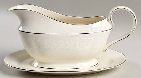 Courtyard Platinum Gravy Boat & Underplate by Lenox