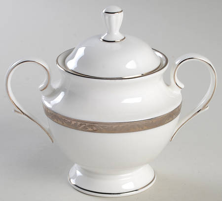 Landmark Platinum Sugar Bowl & Lid by Lenox