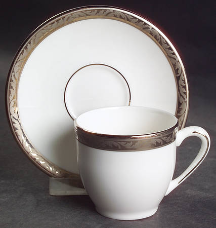 Landmark Platinum Flat Demitasse Cup & Saucer Set