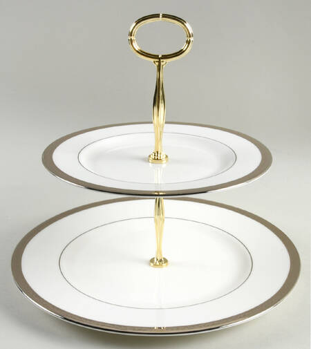 Landmark Platinum 6 5/8"-10"  2 Tiered Serving Tray (Dp, Sp) HC