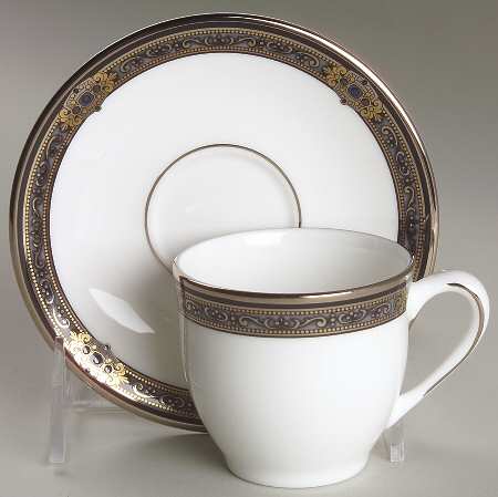 Vintage Jewel Flat Demitasse Cup & Saucer Set