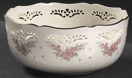 Petite Rose 8" Pierced Round Bowl